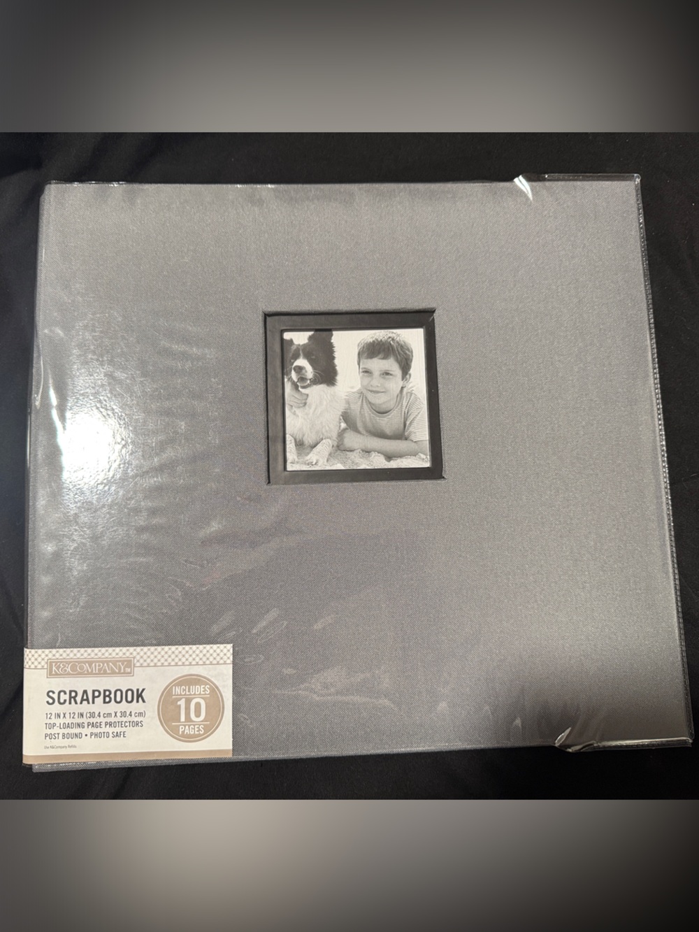 K&Company Gray Photo Scrapbook photo Album with Window Cover